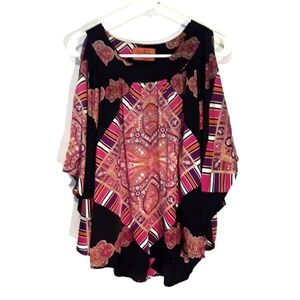 Voom by Joy Han Silk Cold Shoulder Blouse